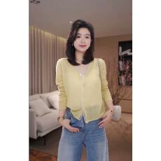 批发竹节麻<b class='q'>针织</b><b class='q'>开衫</b>女春夏薄款罩衫2026新款韩系宽松外搭长袖上衣