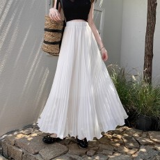 批发旗袍超仙半身裙百搭百褶衬裙2025纯色<b class='q'>复古</b>显瘦民国百褶裙松紧打底