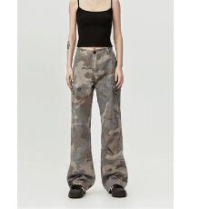 批发美式<b class='q'>迷彩</b>直筒牛仔<b class='q'>裤</b>女工装<b class='q'>裤</b>宽松休闲高腰显瘦百搭阔腿<b class='q'>裤</b>子长<b class='q'>裤</b>潮