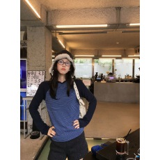韩系藏蓝条纹拼色插肩长袖T恤女秋冬内搭打底衫修身显瘦百搭上衣
