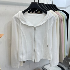 批发双拉链<b class='q'>长袖</b>T恤连帽<b class='q'>外套</b>开衫女2025春装新款休闲运动卫衣上衣潮