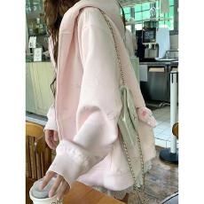 批发【云朵绒复合】薄款320g,厚款400g <b class='q'>甜美</b>蝴蝶结KT刺绣拉链外套女