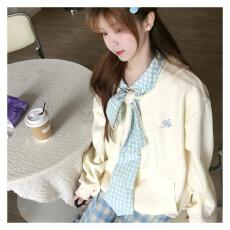 批发【云朵绒复合】薄款320g,厚款400g格子蝴蝶结绑带连帽卫衣<b class='q'>女</b>