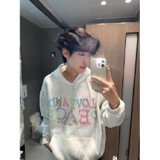 云朵绒复合薄款320g,厚款400g设计感珍珠字母卫衣