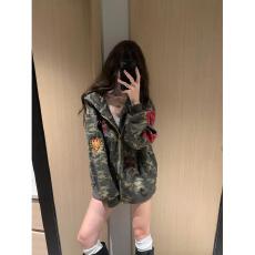云朵绒复合薄款320g,厚款400g迷彩连帽字母元素连帽卫衣