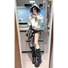 云朵绒复合薄款320g,厚款400g原版刺绣设计感小猫元素卫衣