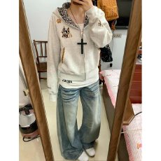 云朵绒复合薄款320g,厚款400g原版刺绣设计感小猫元素卫衣