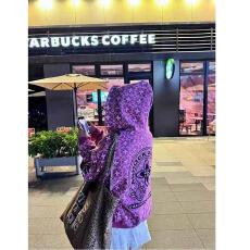 云朵绒复合薄款320g,厚款400g拉链满印十字架卫衣