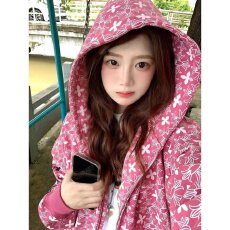 云朵绒复合薄款320g,厚款400g拉链满印十字架卫衣