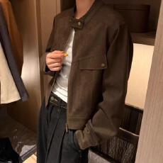 批发2025秋冬新款 复古宽松<b class='q'>立领</b>皮衣皮夹克麂皮绒外套女