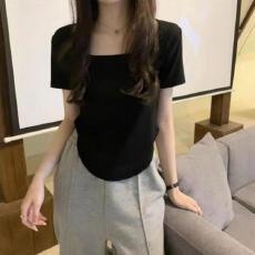 批发简约美好舒适夏季圆领<b class='q'>短袖</b>t恤女遮肉显瘦好版型内搭修身显瘦上衣