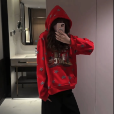 批发【云朵绒复合】薄款#加绒# 口袋连体印花，前后印花，原版印花
