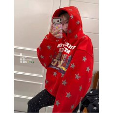 批发【云朵绒复合】薄款#加绒# 口袋连体印花，前后印花，原版印花