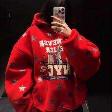 批发【云朵绒复合】薄款#加绒# 口袋连体印花，前后印花，原版印花