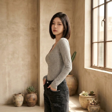 批发【莫代尔260克】美式辣妹心形烫钻修身正肩长袖T恤女显瘦上衣
