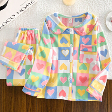 批发[黛琳芬]12码-XL码娃娃领德绒儿<b class='q'>童</b>睡衣秋冬保暖印花开衫家居服146