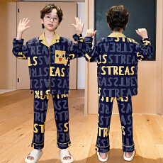 批发[黛琳芬]10码-XL码35款仿棉长袖儿<b class='q'>童</b>睡衣印花男女<b class='q'>童</b><b class='q'>家居服</b>14<b class='q'>8</b>