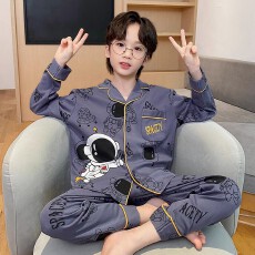 黛琳芬10码-XL码35款仿棉长袖儿童睡衣印花男女童装家居服148