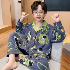 黛琳芬10码-XL码35款仿棉长袖儿童睡衣印花男女童装家居服148