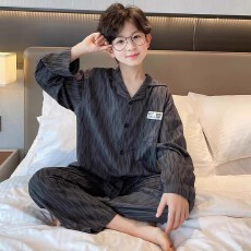 黛琳芬10码-XL码35款仿棉长袖儿童睡衣印花男女童装家居服148