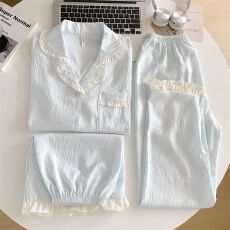 批发[黛琳芬]云朵棉<b class='q'>三件套</b>甜美长袖女士<b class='q'>睡衣</b>套装季家居服pajamas320