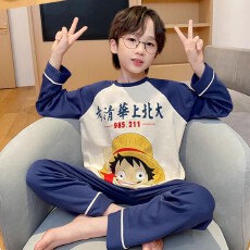 黛琳芬10码-XL码25款仿棉套头儿童睡衣印花男女童装家居服148