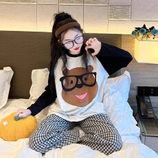 黛琳芬10码-XL码25款仿棉套头儿童睡衣印花男女童装家居服148