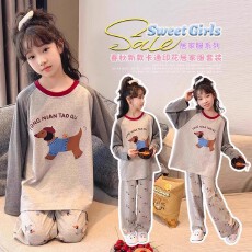 黛琳芬10码-XL码25款仿棉套头儿童睡衣印花男女童装家居服148