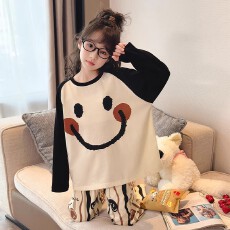 黛琳芬10码-XL码25款仿棉套头儿童睡衣印花男女童装家居服148