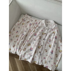 批发[黛琳芬]棉纱长袖<b class='q'>女士</b>睡衣套装方领春秋纯棉卡通家居服pajamas316