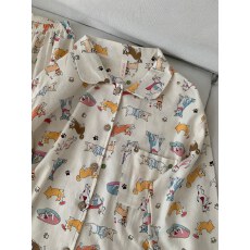 批发黛琳芬纯棉磨毛长袖<b class='q'>女士</b>睡衣套装春秋方领卡通家居服pajamas316