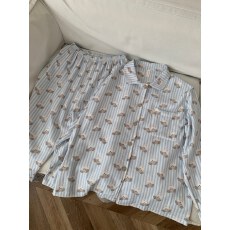 批发[黛琳芬]纯棉磨毛长袖<b class='q'>女士</b>睡衣套装春秋方领卡通家居服pajamas316