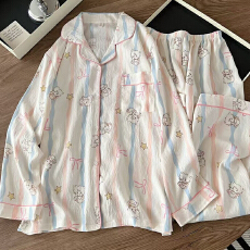 批发[黛琳芬]12码-XL码40款云朵棉卡通儿童睡衣印花男女童装家居服148