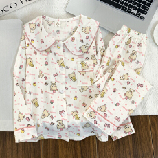 批发[黛琳芬]12码-XL码15款云朵棉卡通儿童睡衣印花娃娃领家居服148