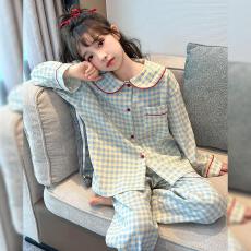 批发[黛琳芬]12码-XL码15款云朵棉卡通儿童睡衣印花娃娃领家居服148