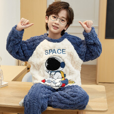 批发[黛琳芬]8码-XL码40个款麦穗绒儿童睡衣保暖男女童装是家居服110