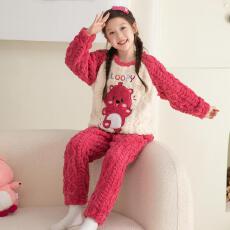 批发[黛琳芬]8码-XL码40个款麦穗绒儿童睡衣保暖男女童装是家居服110