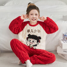批发[黛琳芬]8码-XL码40个款麦穗绒儿童睡衣保暖男女童装是家居服110