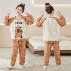 批发[黛琳芬]8码-XL码40个款麦穗绒儿童睡衣保暖男女童装是家居服110