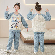 批发[黛琳芬]8码-XL码40个款麦穗绒儿童睡衣保暖男女童装是家居服110