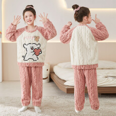 批发[黛琳芬]8码-XL码40个款麦穗绒儿童睡衣保暖男女童装是家居服110