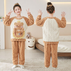 批发[黛琳芬]8码-XL码40个款麦穗绒儿童睡衣保暖男女童装是家居服110