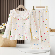 批发[黛琳芬]8码-L码-6款空气棉夹层儿童<b class='q'>睡衣</b>秋冬娃娃领<b class='q'>女</b><b class='q'>童</b>家居服126