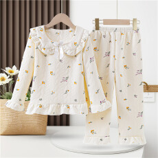 批发[黛琳芬]8码-L码-6款空气棉夹层儿童<b class='q'>睡衣</b>秋冬娃娃领<b class='q'>女</b><b class='q'>童</b>家居服126