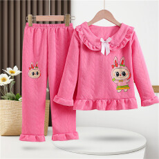 批发[黛琳芬]8码-L码-6款空气棉夹层儿童<b class='q'>睡衣</b>秋冬娃娃领<b class='q'>女</b><b class='q'>童</b>家居服126