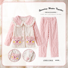 批发[黛琳芬]10码-22码18款长毛绒儿童<b class='q'>睡衣</b>秋冬保暖珊瑚绒家居服137