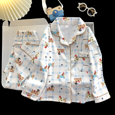 批发[黛琳芬]8码-L码德绒儿童<b class='q'>睡衣</b>秋冬保暖男女<b class='q'>童装</b>翻领印花家居服138