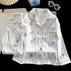 批发[黛琳芬]8码-L码德绒儿童<b class='q'>睡衣</b>秋冬保暖男女<b class='q'>童装</b>翻领印花家居服138