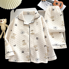 批发[黛琳芬]8码-L码海空气棉夹层秋冬季加厚男女童睡衣<b class='q'>儿童</b>家居服142