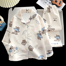 批发[黛琳芬]8码-L码海空气棉夹层秋冬季加厚男<b class='q'>女</b><b class='q'>童</b><b class='q'>睡衣</b>儿童家居服142